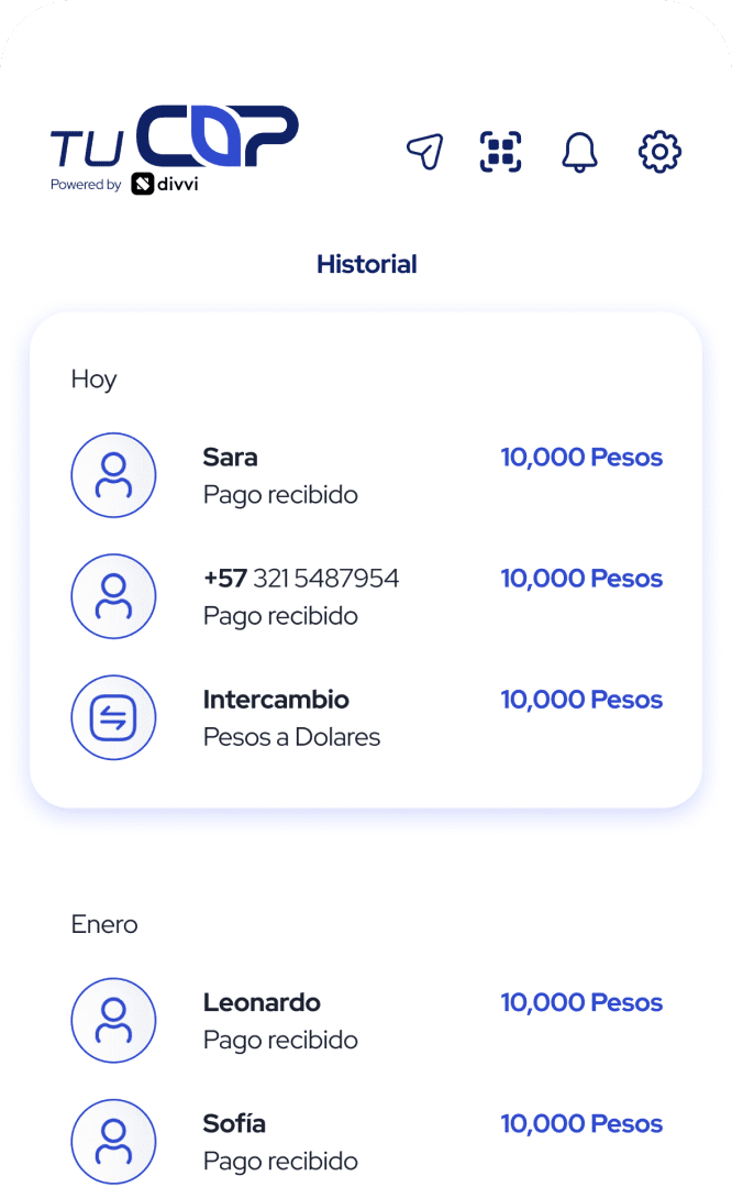 Historial de pagos recibidos